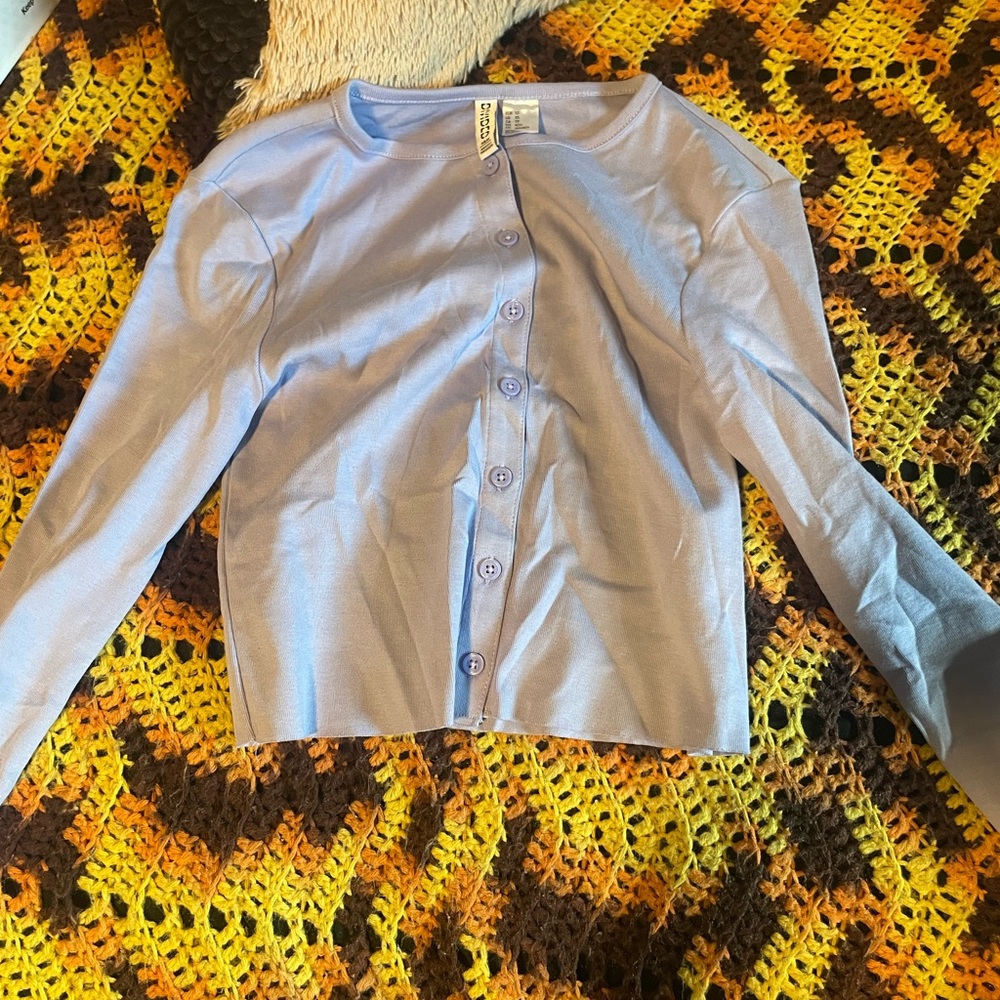 Purple cropped button down from forever 21